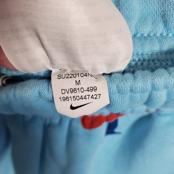 Nike NSW Club AOP Fleece Shorts Men Sz Medium Blue Chill Drawstring Pockets Logo - Picture 5 of 9